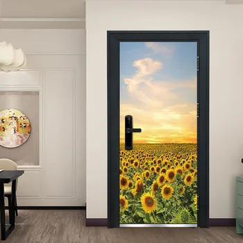 

3D Sunflower Door Wall Sticker Decal Mural Home Bedroom Decor Waterproof