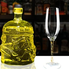 650 мл/1000 мл стеклянная бутылка для виски бутылки для водки с черепом креативная Готическая бутылка для вина Графин для водки с пробкой