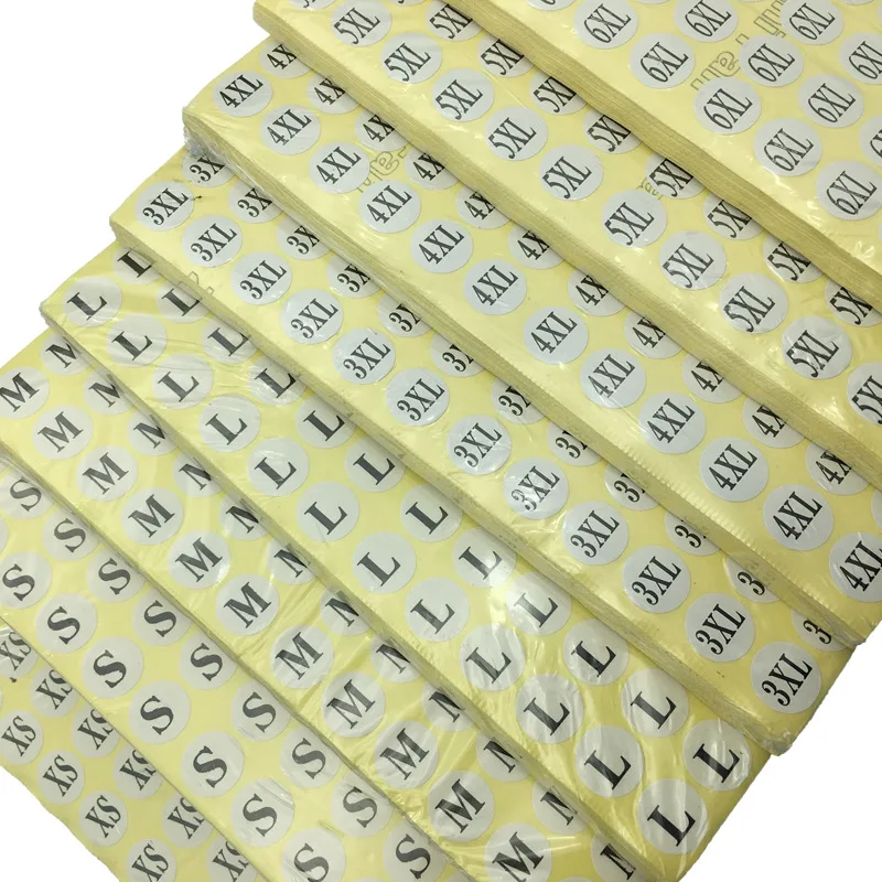 Clothing labels 1.3Cm size paper sticker adhesive printed tag for clothes