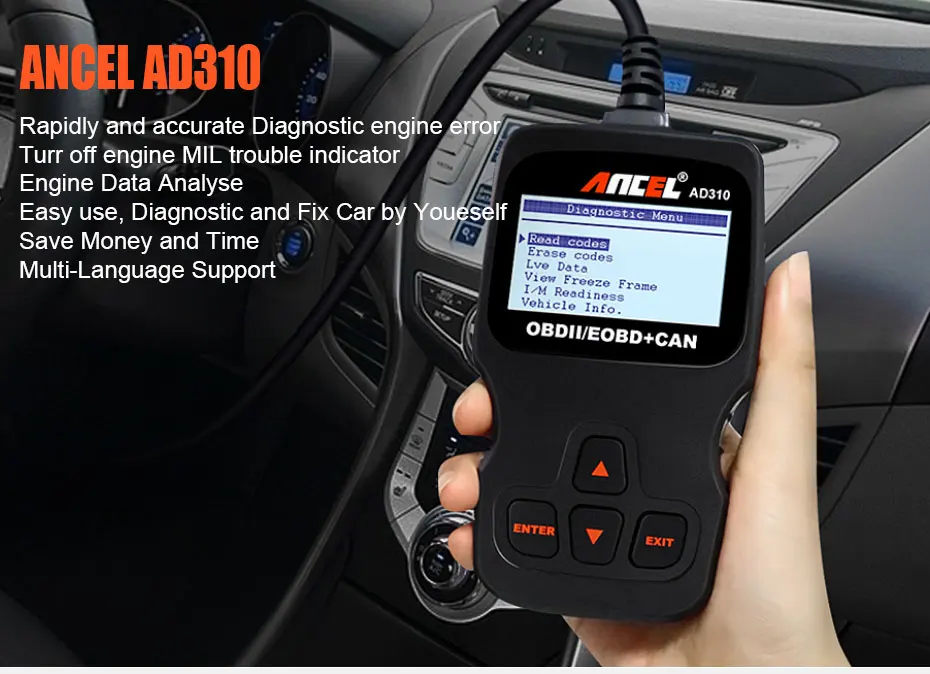Ad310 obd2 автомобильный сканер инструкция