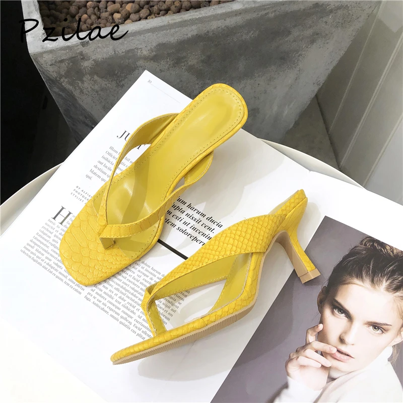 yellow flip flops womens