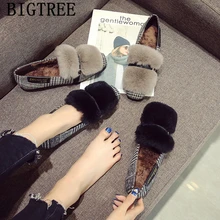 Меховые Лоферы размера плюс; женская обувь; удобная женская обувь; Винтажная обувь; модная женская обувь; zapatos casuales de mujer