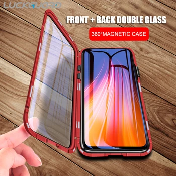 

Magnetic Double Glass Case For Xiaomi mi 8 9 SE 9T CC9 Note 10 Pro CC9E mi10 Redmi 8 Note 8T K20 K30 Pro Flip Screen Full Cover