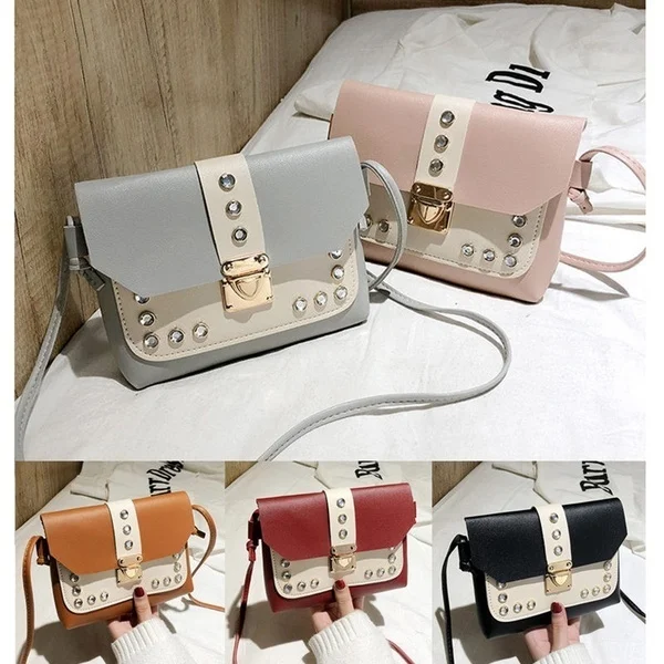Womens Bags Crossbody Bags Fashion Women Mortise Lock Mini Bag Vintage Shoulder Cross Body Bag Blue