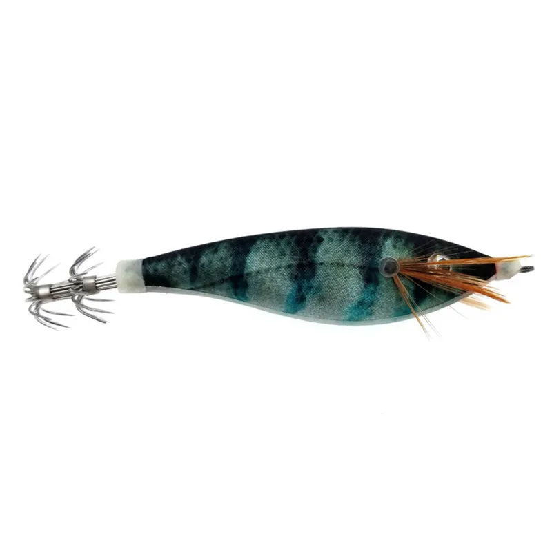 Fishing Lure 1Pcs Squid Jigs Fishing Lures 10cm 12g Wood Shrimp Luminous Hard Jig Baits Hook Octopus Bait Pesca Carp Fishing Accessories