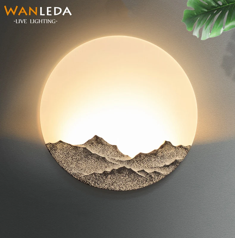 

New Chinese wall lamp bedroom lamp creative personality bedside lamp modern minimalist staircase aisle decorative wall light
