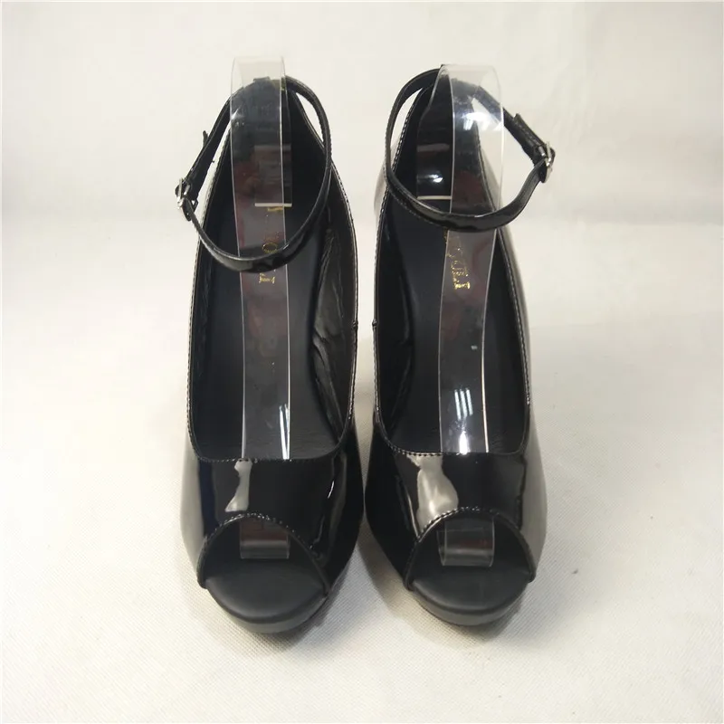 Black paint 13cm high heels, night club dancing shoes, classic nude footband, female stage catwalk, Pumps