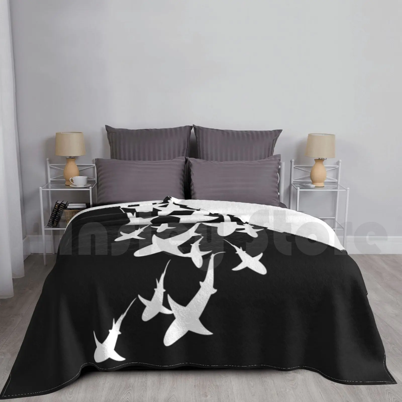 Squalo V2 Coperta Per Divano Letto Squalo Da Viaggio Pesce Squalo Oceano Natura Animale Modello Di Acqua Di Mare Patrono Tiburon