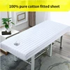 Pure Cotton Beauty Salon Bed Sheet Cover Elastic Band Sheet Non-slip SPA Massage Bed Sheet Cover 100% Cotton 4 Sizes 1