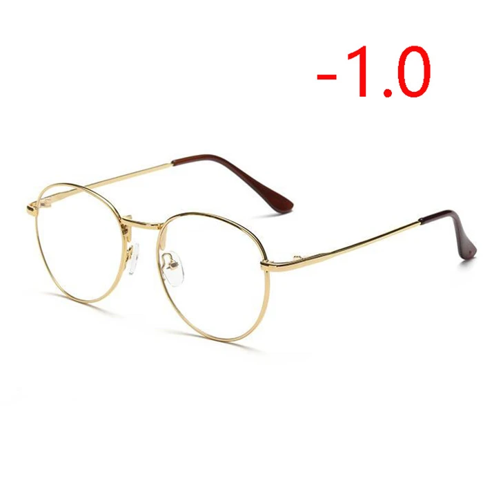 Diopter SPH-1,0-1,5-2-2,5-3-3,5-4 готовые очки для близоруких очков с металлической оправой овальные очки для близоруких рецептурных очков - Цвет оправы: Myopia 100