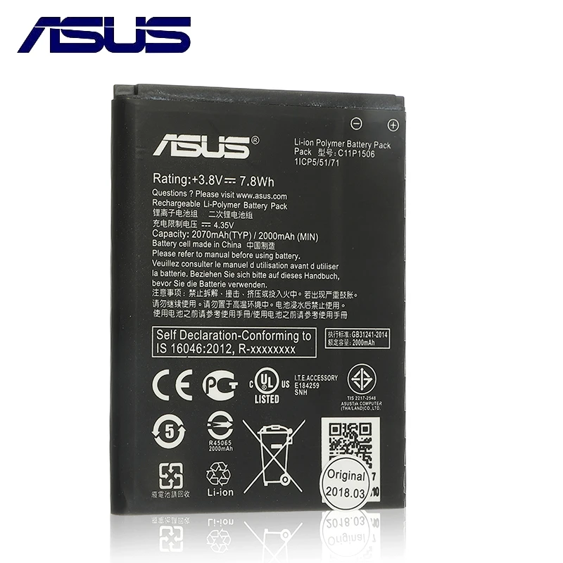 ASUS 100% оригинальный 2070mAh C11P1506 Аккумулятор для Live G500TG ZC500TG Z00VD ZenFone Go 5 дюймов