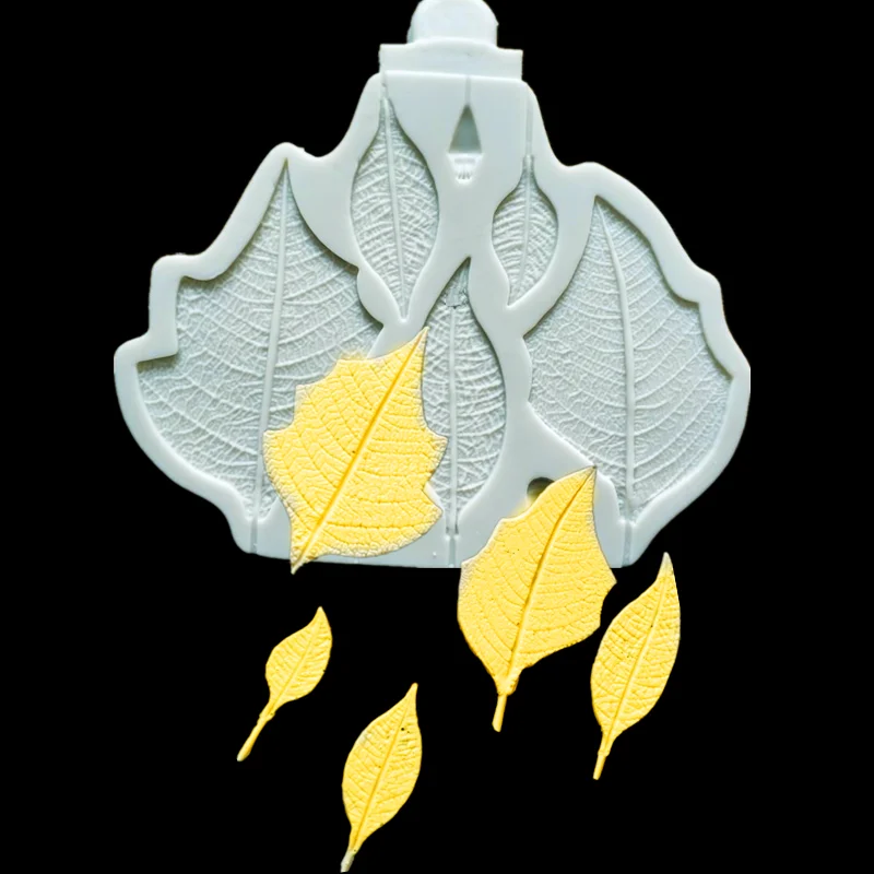 

Leaf-shaped silicone mold DIY cake baking tool clay tool fondant cake shop decoration tool kitchen accessories KLM