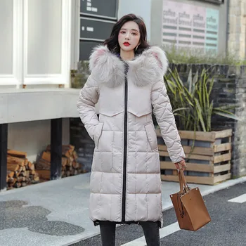 

2019 New Fashion Slim Women Winter Faux Fur Jacket Cotton Padded Warm Reversible Ladies Coat Long Coats Parka Womens Jackets #60