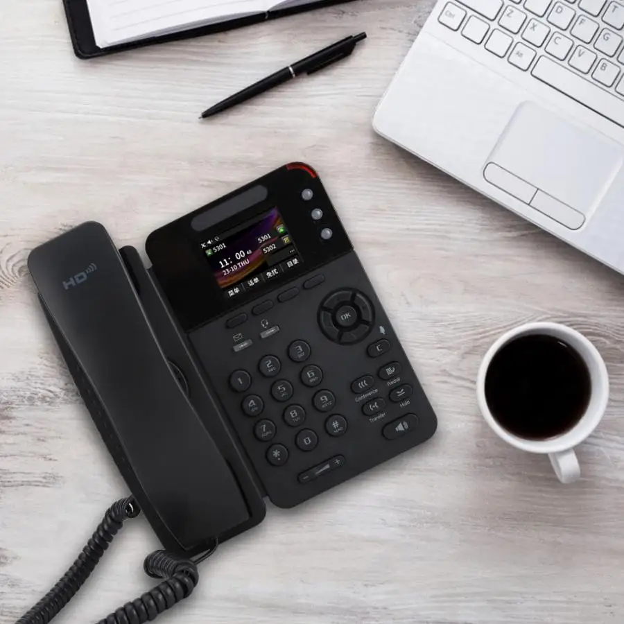 Телефон fijo ES282 C 2 4 дюйма 320x240 HD цветной ЖК экран со звуком IP Smart VOIP SIP телефон 110 240 в