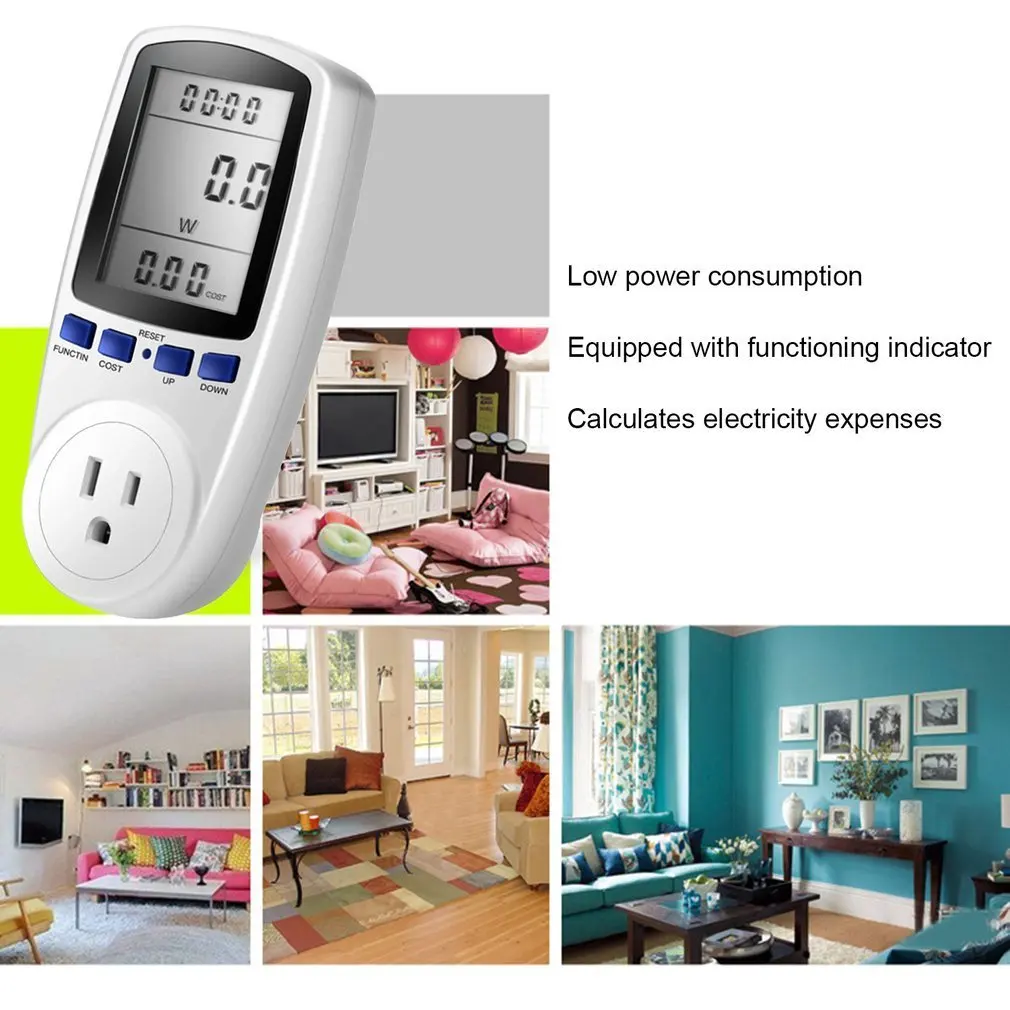 

230V Intelligent Billing Socket Power Meter Energy Electricity Monitor Watt Voltage Amps Meter with Digital LCD Display