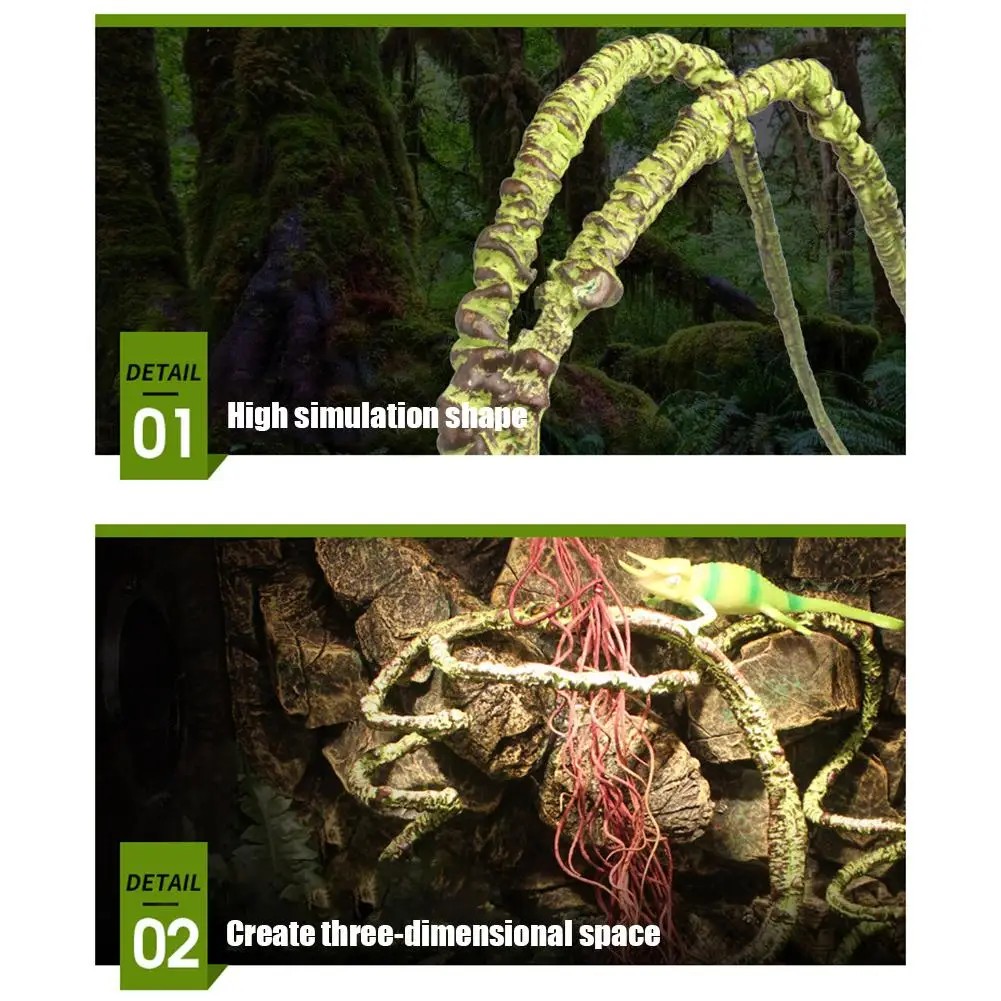 Pet Декор жилища рептилия имитация ротанга тропический лес складной декор для ящериц лягушки змеи Pet декорация для террариума