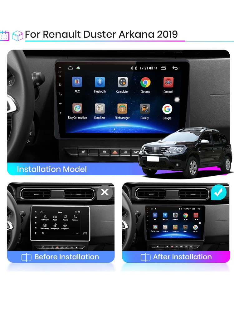 Автомобильный мультимедийный плеер easteregg 2 Din Android 10 1 Wi Fi GPS навигация для Renault DACIA