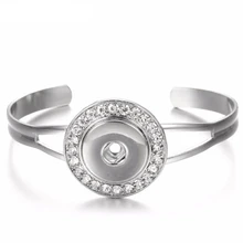 10 шт продукты 18 мм до 20 мм DIY Круглый браслет на застежке-кнопке браслет со стразами