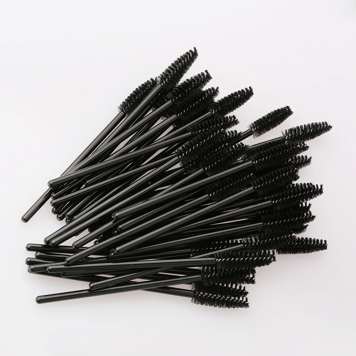 50pcs Nylon Black 50 шт./пакет Одноразовые ресниц кисти набор для бровей туши для ресниц аппликатор нейлоновые силиконовые ресниц кисти для макияжа Красота инструмент для макияжа - Handle Color: 50pcs Nylon Black