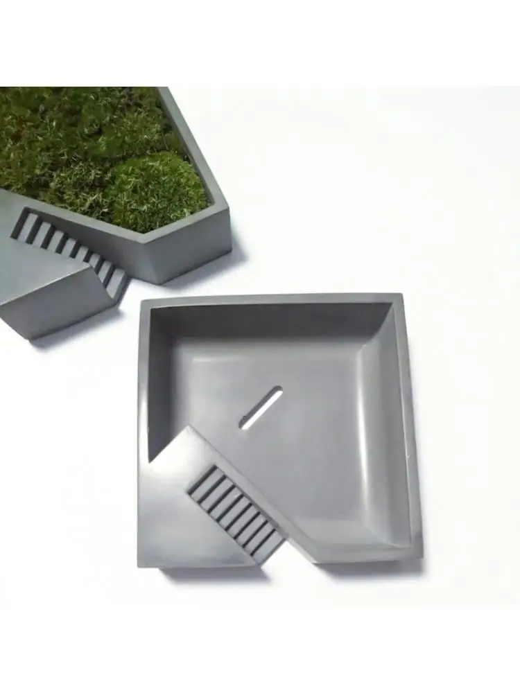 Квадратная лестница цветочный горшок искусственная гипсовая бетонная фотоформа