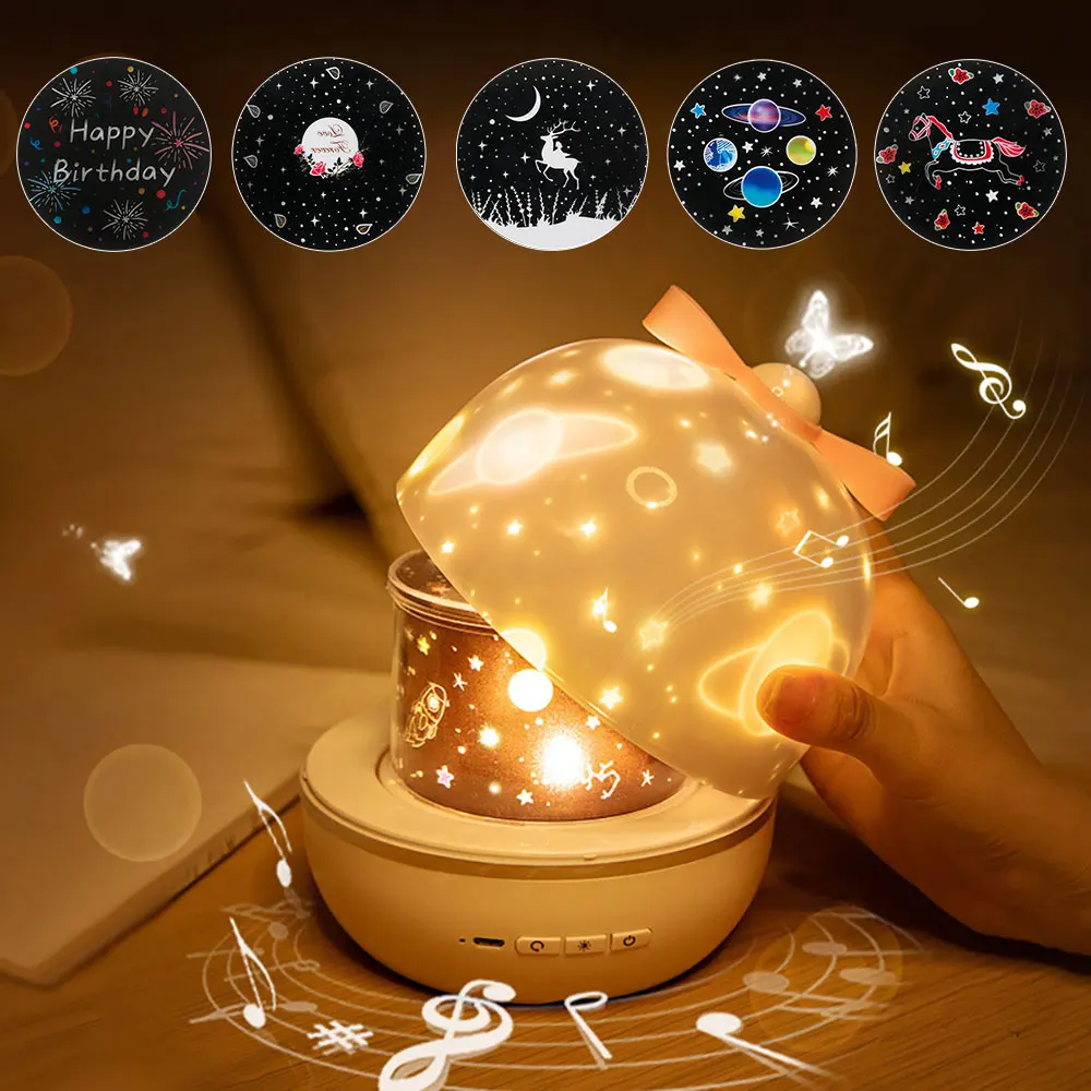 

Night Lights Projector Starry Romantic Rotating Atmosphere Light USB Charging Christmas Gift Multi-function Projection Lamp