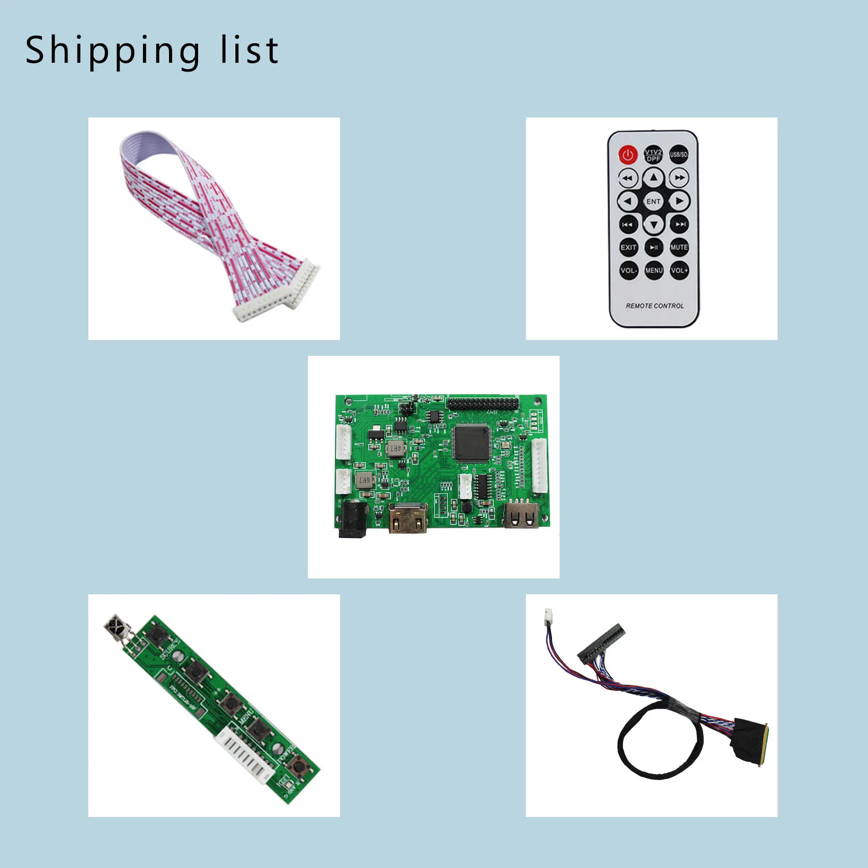 HD-MI.USB LCD controller board Work With 14inch 15.6inch 1366x768 LTN140AT02 LTN140AT07 LP140WH1 LTN156AT17 LTN156AT02