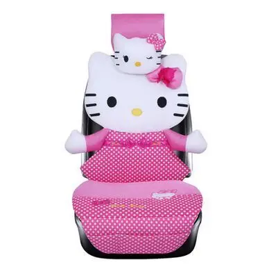 Автомобильное кресло Hello kitty, четыре сезона, универсальный, ледяной шелк, автомобильный коврик, чехол, милый мультяшный, женский, KT, кошка, подушка для сиденья - Название цвета: Rose B