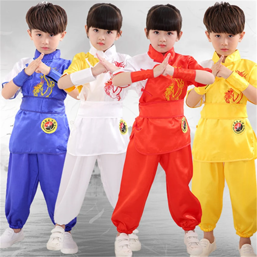 Chinese Dress 8Style Traditional Chinese Clothing Kids Kungfu Wushu Tai Chi Uniform Shaolin Martial Arts Stage Performance