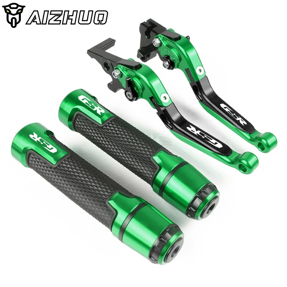 For SUZUKI GSR 400 2008-2012 GSR 600 2006-2011 GSR 750 2011- Motorycle Handle Grips Folding Extendable Brake Clutch Levers - Цвет: green