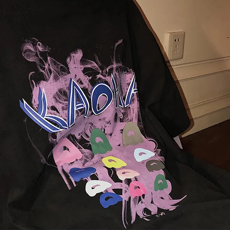 Goth cotton Short Sleeve Top Tee Female Kawaii y2k mujer Grunge kpop футболка Harajuku Music girl Print Black Crop Women T-shirt