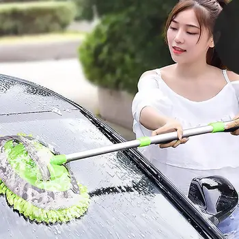 

1pc Multifunctional Chenille Mop Three-section Aluminum Brush Telescopic Rod Mop Glass Chenille Mop Glass Cleaner Cleaning P3J7