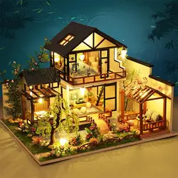 Maison de poupée Miniature en bois pour enfants et adultes, échelle 1:24, Kits de construction de maquettes, jouets pour enfants et adultes, livraison directe 