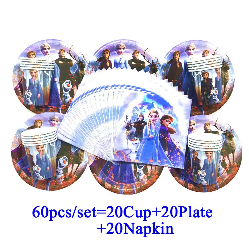 

Frozen 2 Theme Party Decorations Plates Cups Napkins Tableware Baby Shower Birthday Party Decorations For Kids Party Supplies