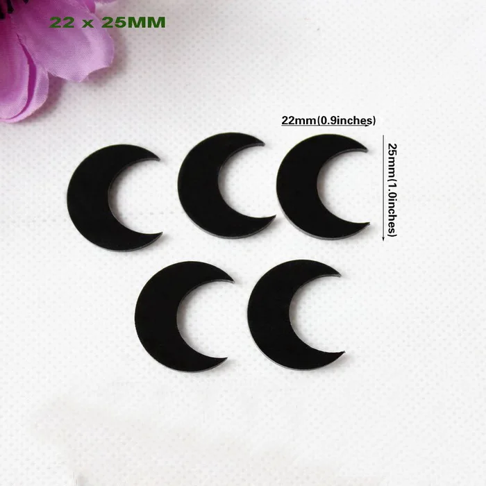 (10 шт./компл.) AC1154C 25mm золото/серебро/розовое зеркало черная луна DIY Лазерный вырез