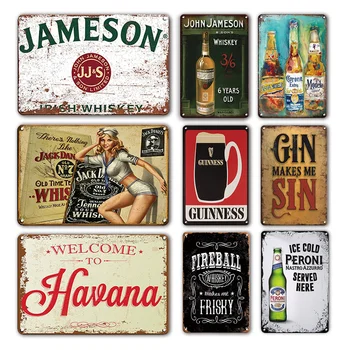 

Rustic Home Decor Tin Sign Vintage Beer Logo Poster Metal Plate For Irish Pub Bar Industrial Decoration New Design Wall Plaques