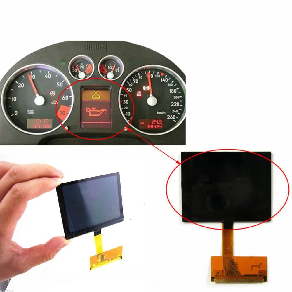 Car Instrument Speedometer Cluster LCD Screen Display Replacing Kit for Audi A4 (B5) 1995-2001
