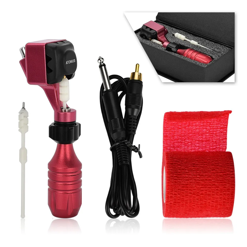 ATOMUS Shell Rotary Tattoo Machine kit Gun For Liner and Shader Professional Maquinas Para Tatuar Tools Maquina Tatuaje - Цвет: Красный