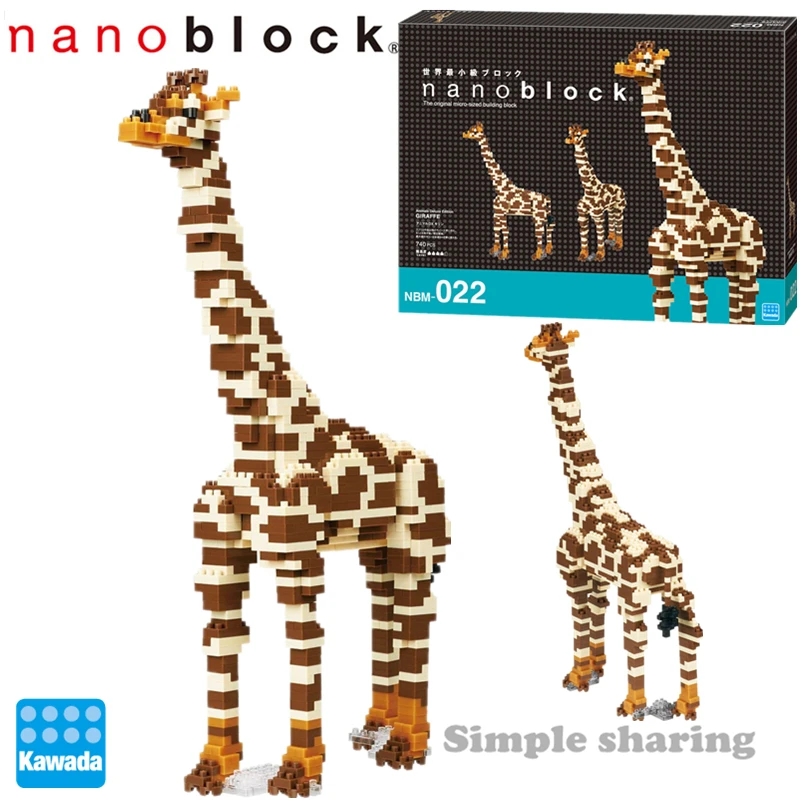 New Kawada Nanoblock Giraffe NBM-022 740 Pieces Diamond Building Blocks Creative Toy For Children Collectibles Difficulty Level4 | Игрушки и