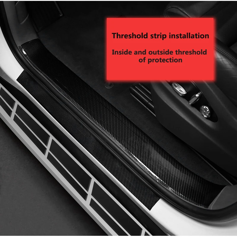 Углеродное волокно Защитная Автомобильная наклейка полоса нано-наклейка авто порога против царапин лента столкновения потертости DIY паста защитная пленка