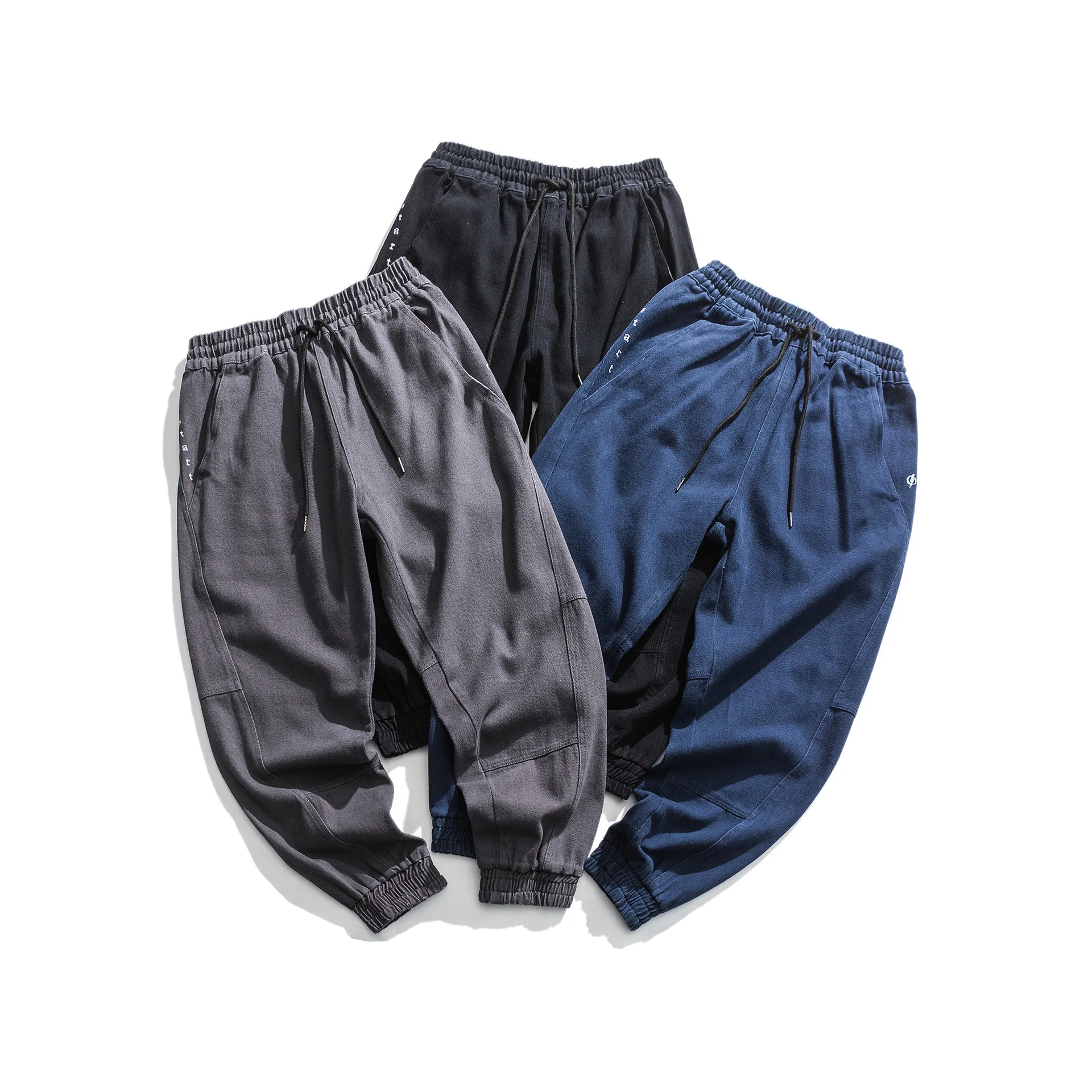 

City Where the Product Winter New Style Printed Workwear Ankle Banded Pants Loose-Fit Lace-up Men Popular Brand Pants