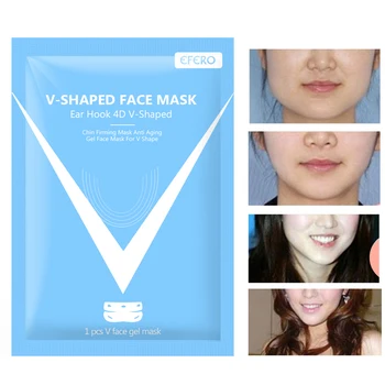 

4pcs 4D V Shape Mask Sliming Lift Sheet Masks Anti Wrinkle Face Slimming Bandage Chin Check Neck Thin Mask Gel Patch Skin Care