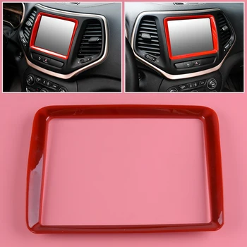 

CITALL Car Red ABS Interior Navigation Cover Frame Trim Fit for Jeep Cherokee 2014 2015 2016 2017 2018