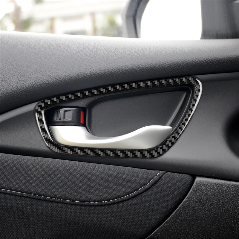 Carbon Fiber Door Handle Cover For Honda Civic 10th 2016-2019 Accessories