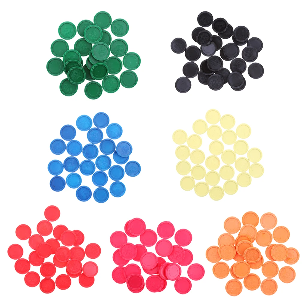 168 Pieces Colorful Plastic Board Game Counters with Crown Pattern Poker Casino Chips Numeracy Teaching Tool DIY Collectibles