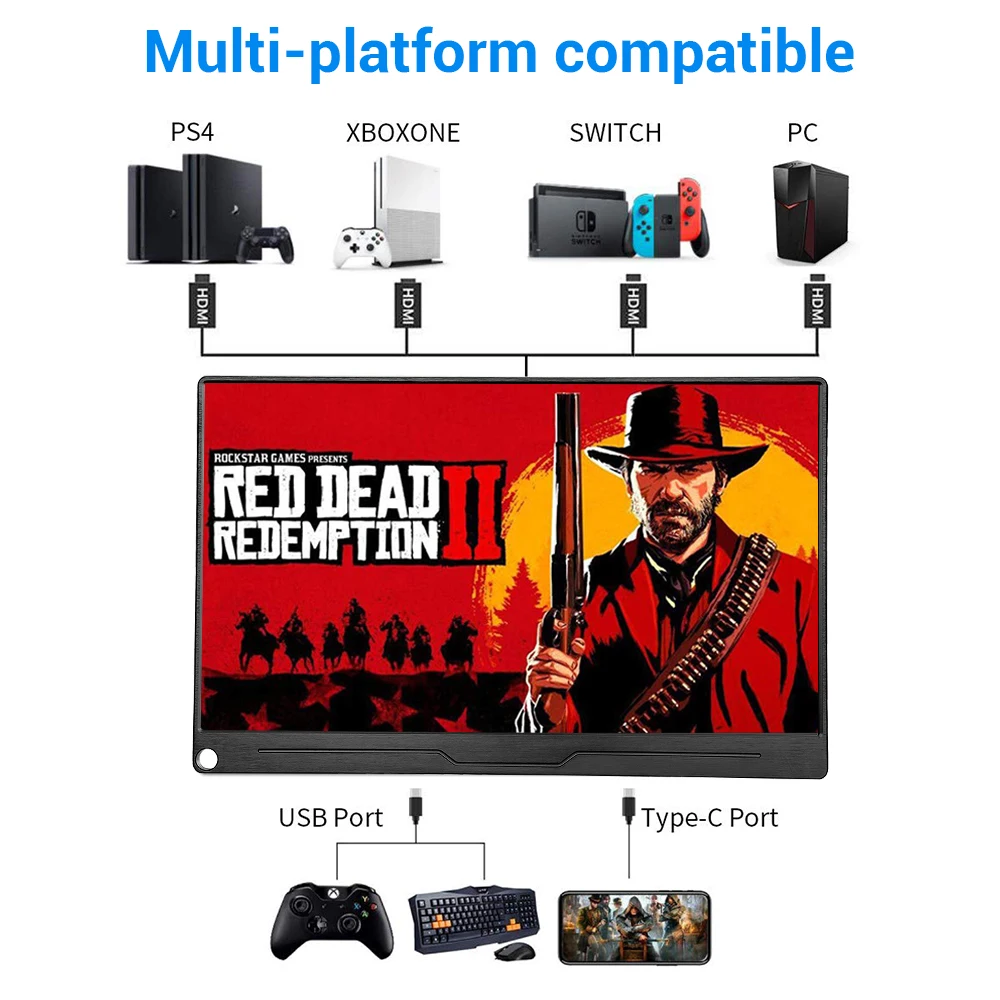 Eyoyo EM13Q Portable Monitor 13 3 4K UHD LCD USB Type C HDMI Gaming Monitor IPS 3