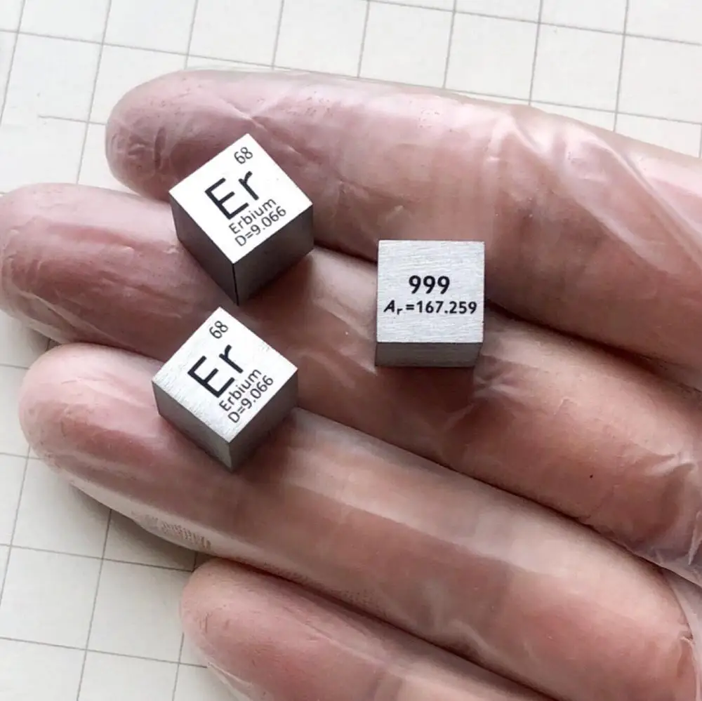 Er Erbium Cube массовое стеклянное уплотнение чистый 99.9% Периодическая таблица