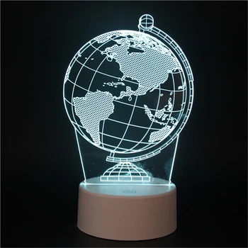 

Terrestrial globe LED 3D illusion night light Carousel with touch switch 7colors auto change lamps for student deco table lamp