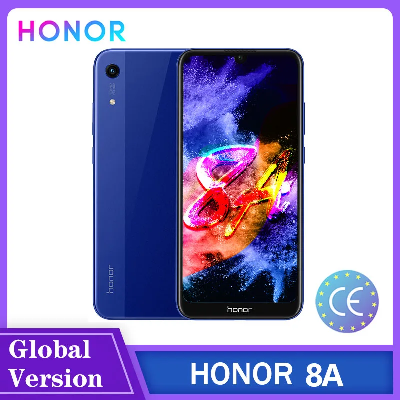 Оригинальный Смартфон Honor 8A 2 + 32 ГБ LTE Kirin 710 Android 8 1 6 5 дюйма 2340x1080 20 МП сканер