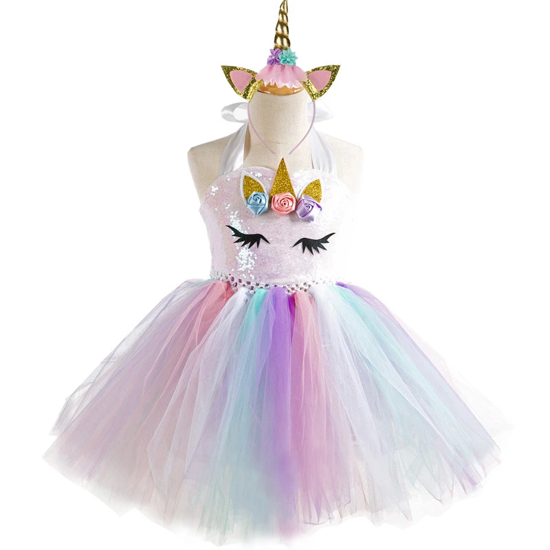 Girls Unicorn Costume Cosplay Halloween 