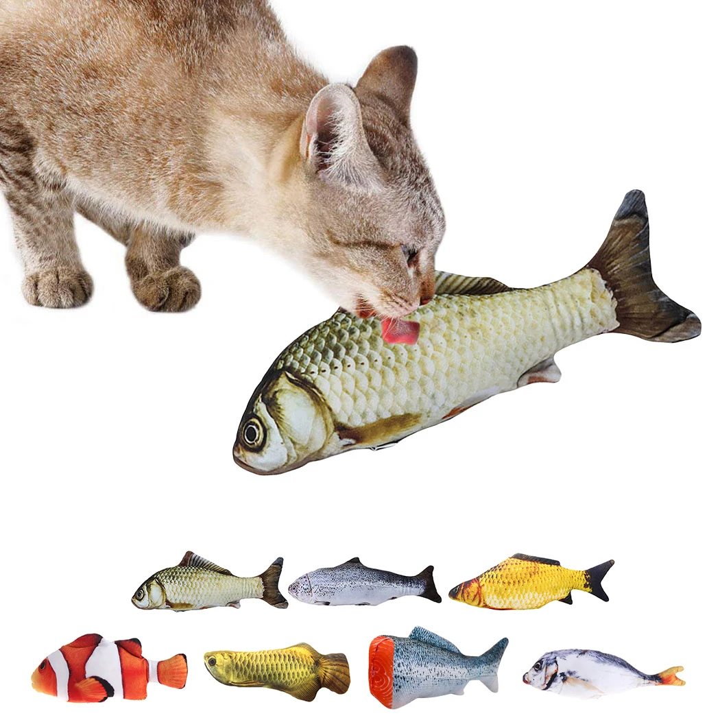 Pet Soft Plush 3D Fish Shape Cat Toy Interactive Gifts Fish Catnip Toys Stuffed Pillow
